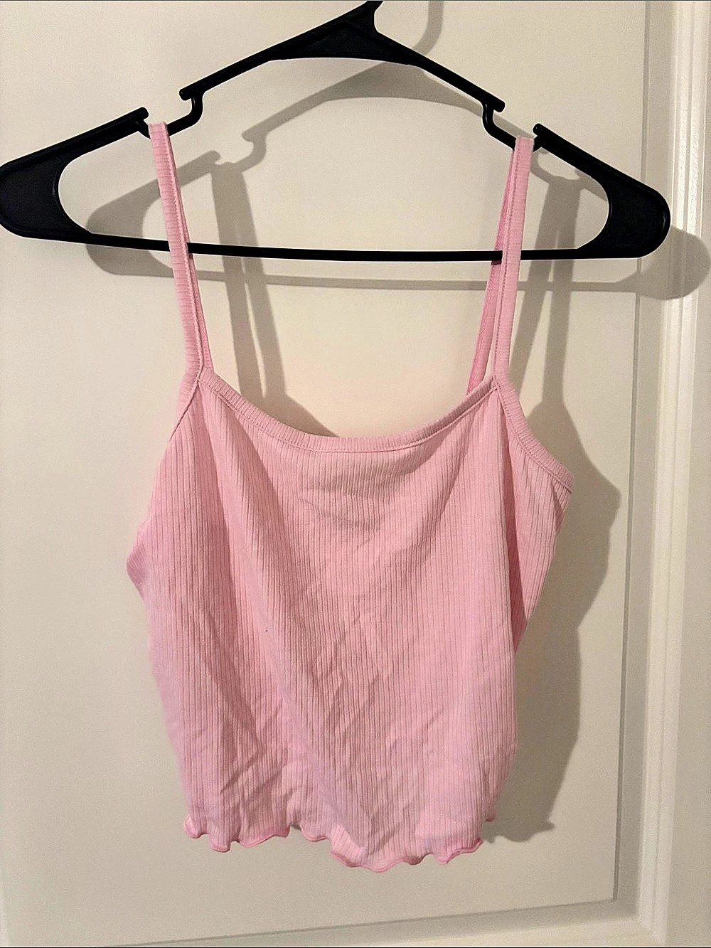 Cabana by Crown & Ivy Ribbed Pink Tank Top Size Medium Like New